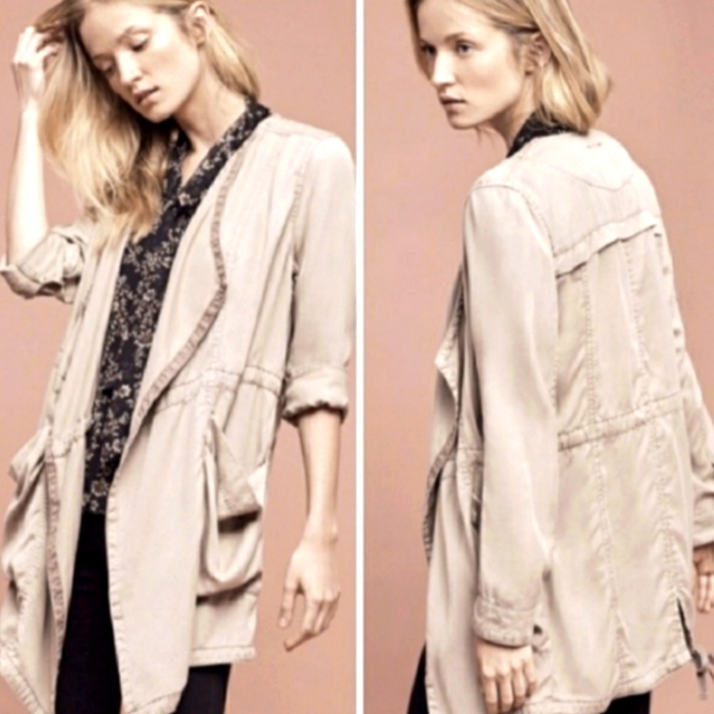 Anthro Hei Hei Draped Lightweight Trench Utility Jacket